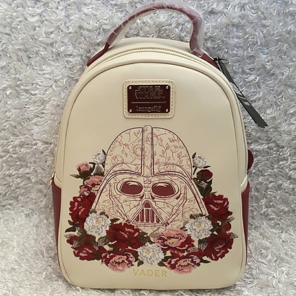 NWT Loungefly Darth Vader Floral embroideries mini backpack - Picture 12 of 16